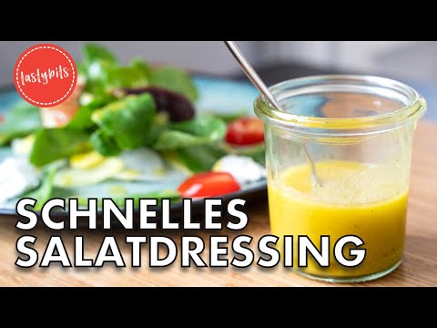 Schnelles Salatdressing mit Essig &amp; Öl | Französische Vinaigrette (Rezept)