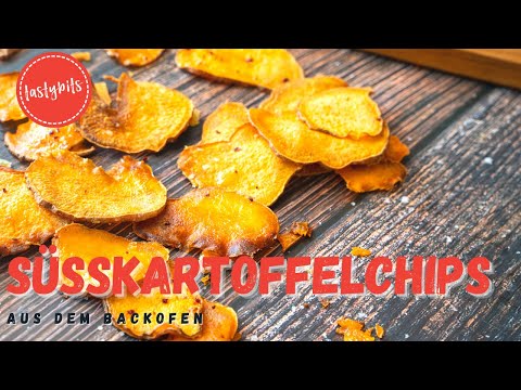 Knusprige Süßkartoffel Chips im BACKOFEN selber machen 😍