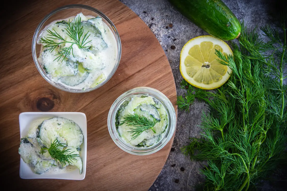 Gurkensalat mit Sahne Rezept