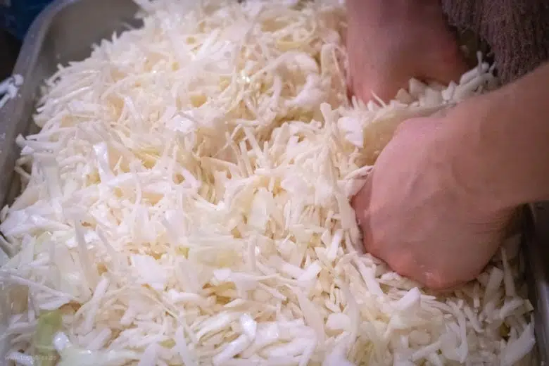 Sauerkraut kneten