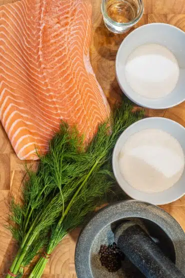 Zutaten für Graved Lachs