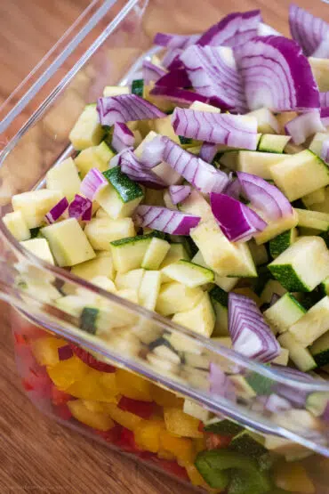 Geschnittenes Gemüse für Ratatouille