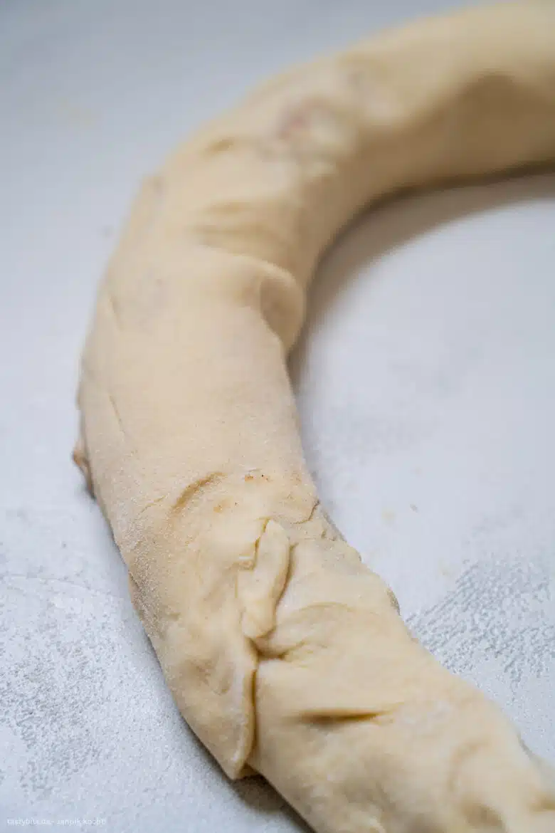 Aufgerollter Teig